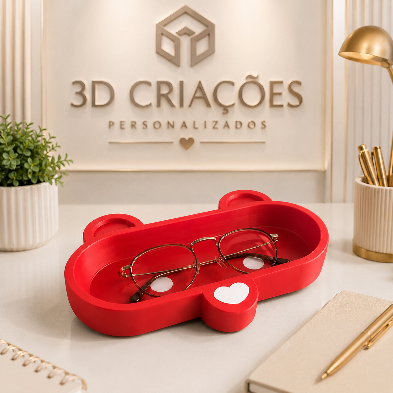 Porta-óculos impresso em 3D pela 3D Criações