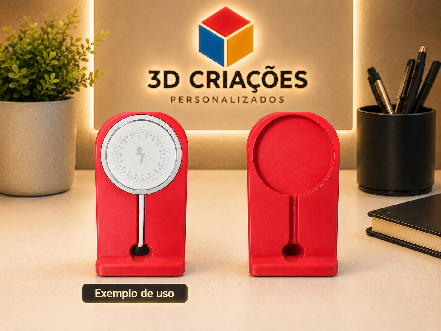 Suporte para carregamento por indução impresso em 3D pela 3D Criações